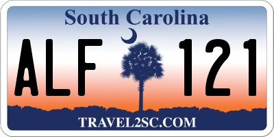 SC license plate ALF121
