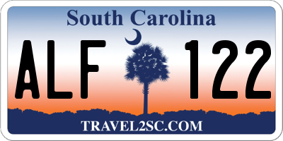 SC license plate ALF122