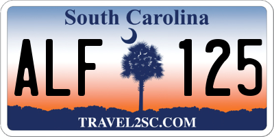 SC license plate ALF125