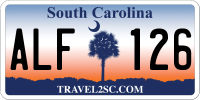 SC license plate ALF126