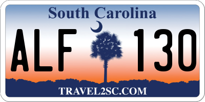 SC license plate ALF130