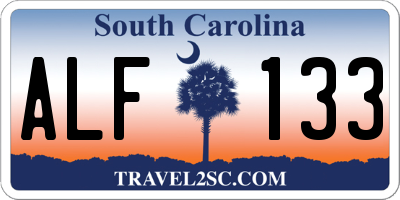 SC license plate ALF133