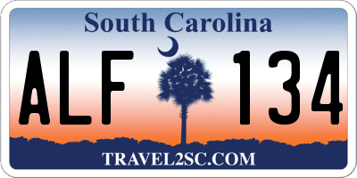 SC license plate ALF134