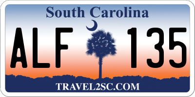 SC license plate ALF135