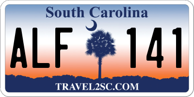 SC license plate ALF141