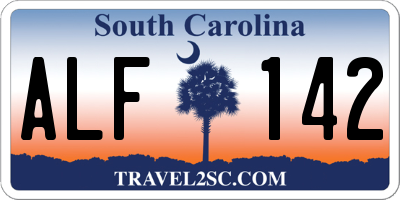 SC license plate ALF142