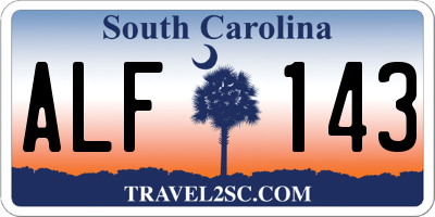 SC license plate ALF143