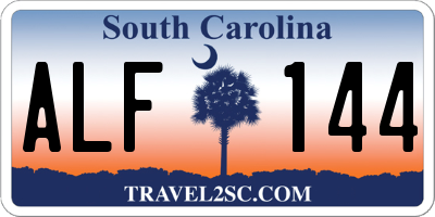SC license plate ALF144