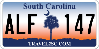 SC license plate ALF147