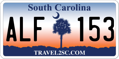 SC license plate ALF153