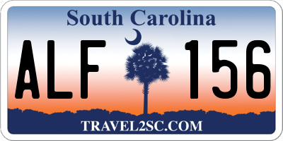 SC license plate ALF156