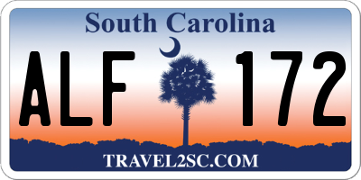 SC license plate ALF172