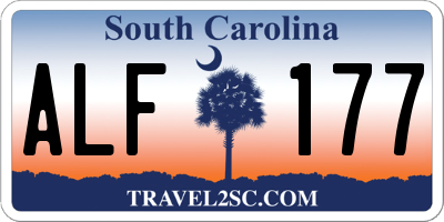 SC license plate ALF177
