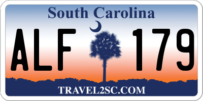 SC license plate ALF179
