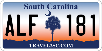SC license plate ALF181