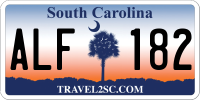 SC license plate ALF182