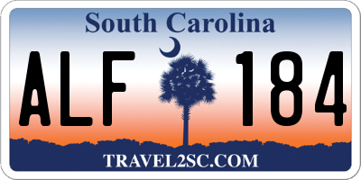SC license plate ALF184