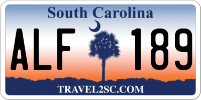 SC license plate ALF189