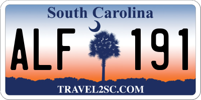 SC license plate ALF191