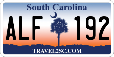 SC license plate ALF192