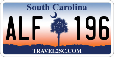 SC license plate ALF196