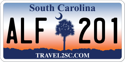 SC license plate ALF201