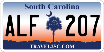 SC license plate ALF207