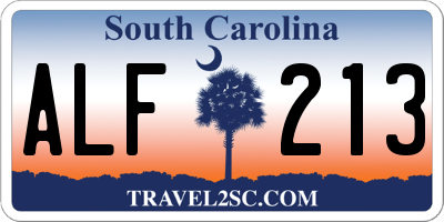 SC license plate ALF213