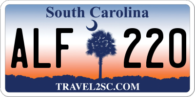SC license plate ALF220