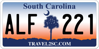 SC license plate ALF221