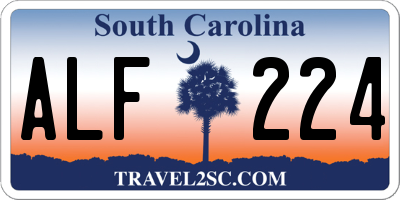 SC license plate ALF224