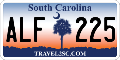 SC license plate ALF225