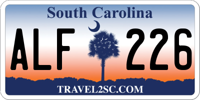 SC license plate ALF226