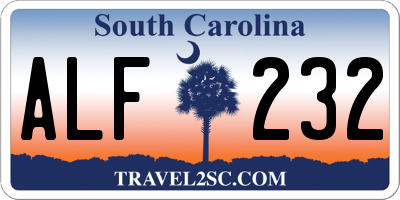 SC license plate ALF232