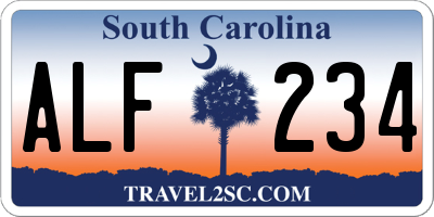 SC license plate ALF234