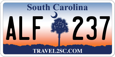 SC license plate ALF237