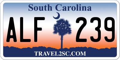 SC license plate ALF239