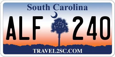 SC license plate ALF240