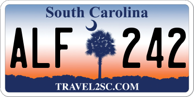SC license plate ALF242