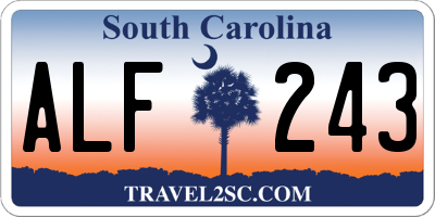 SC license plate ALF243