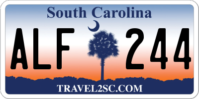 SC license plate ALF244