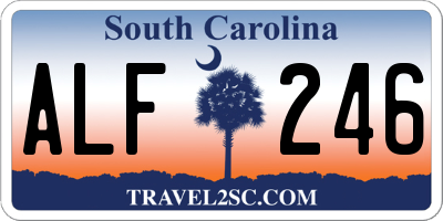 SC license plate ALF246
