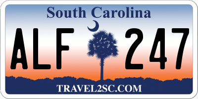 SC license plate ALF247