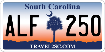 SC license plate ALF250