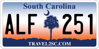 SC license plate ALF251