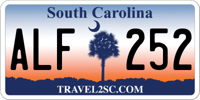 SC license plate ALF252