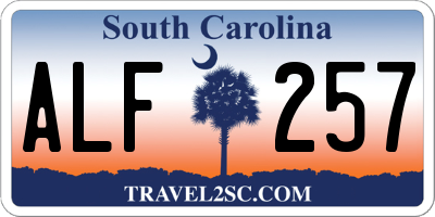 SC license plate ALF257