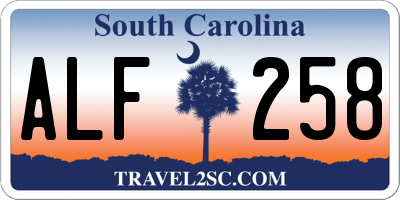 SC license plate ALF258