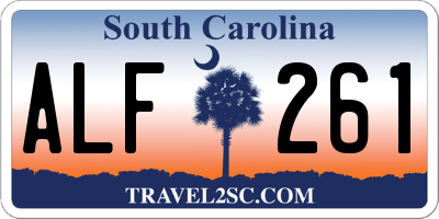 SC license plate ALF261