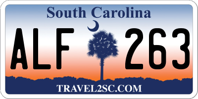 SC license plate ALF263